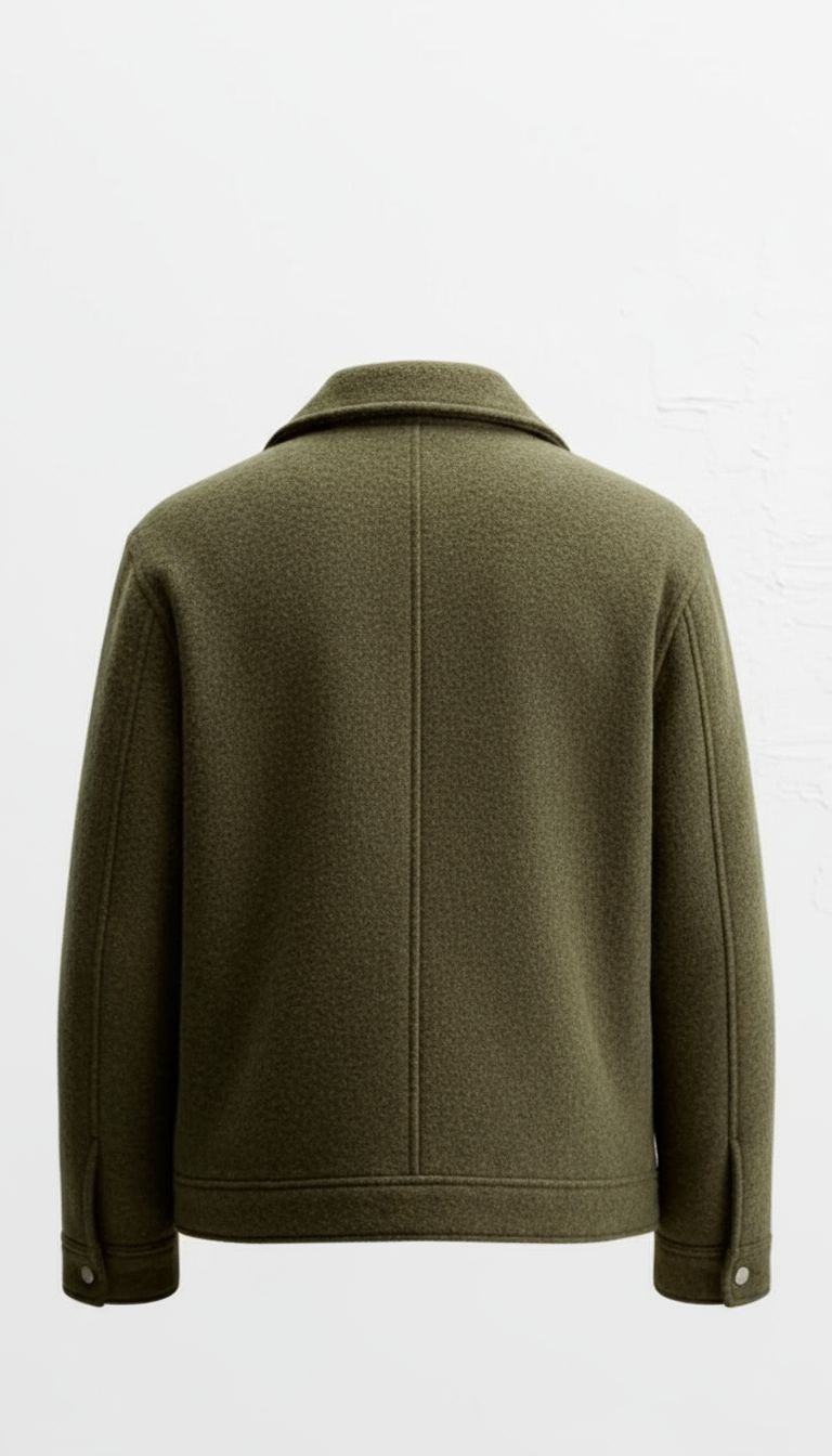 Italian Wool Jacket in Olive Green