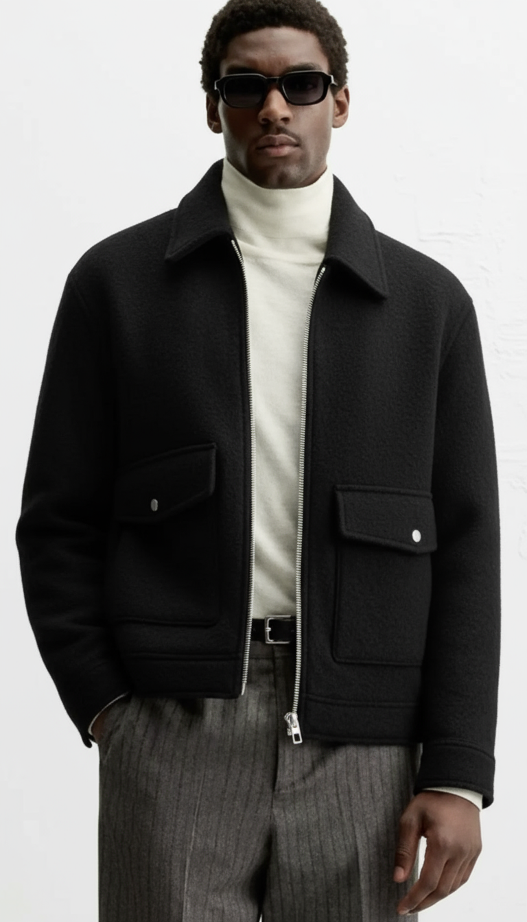 Italian Wool Jacket in Black